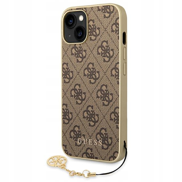 Pouzdro Guess 4G Charms Collection pro iPhone 14 Plus, hnědé