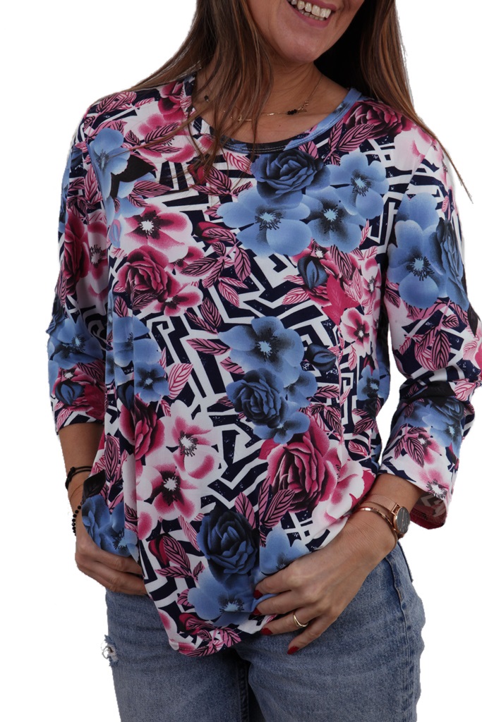 

Delikatna Lekka Bluzka Kwiaty Kwiatki Kolory* 2XL