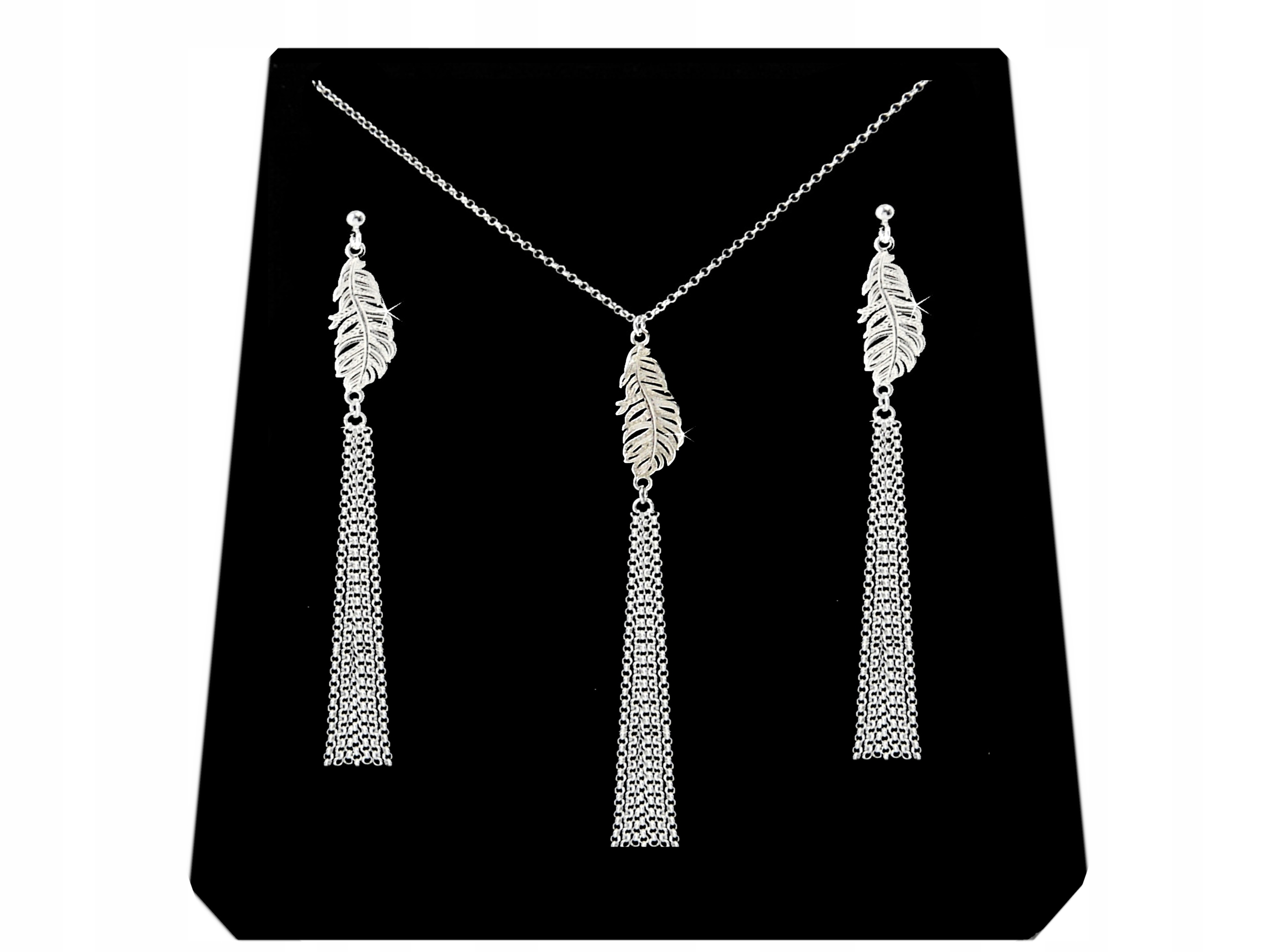 

Srebrny Komplet Piórko Chwost srebro 925