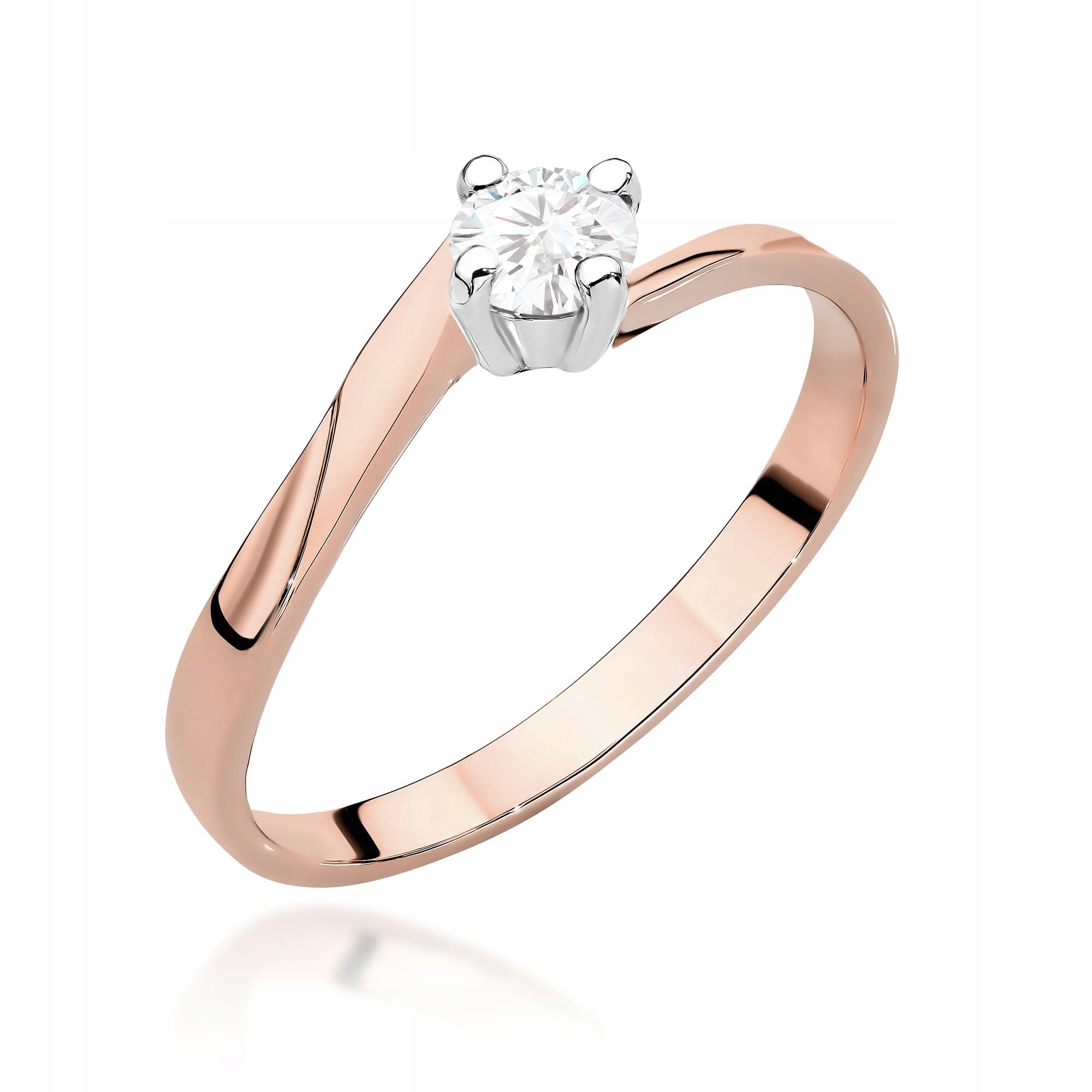 Prstýnek z růžového zlata 585 s diamantem lab 0,20 ct pro zásnuby