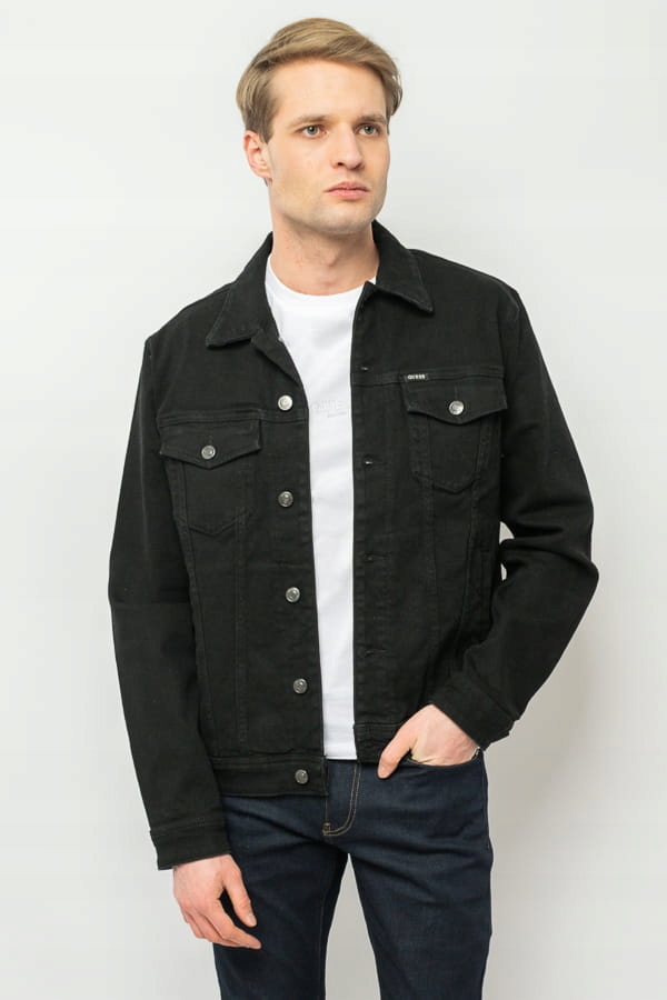 Pánská Džínová Bunda Guess M2YXN1 D4T40 Černá XXL