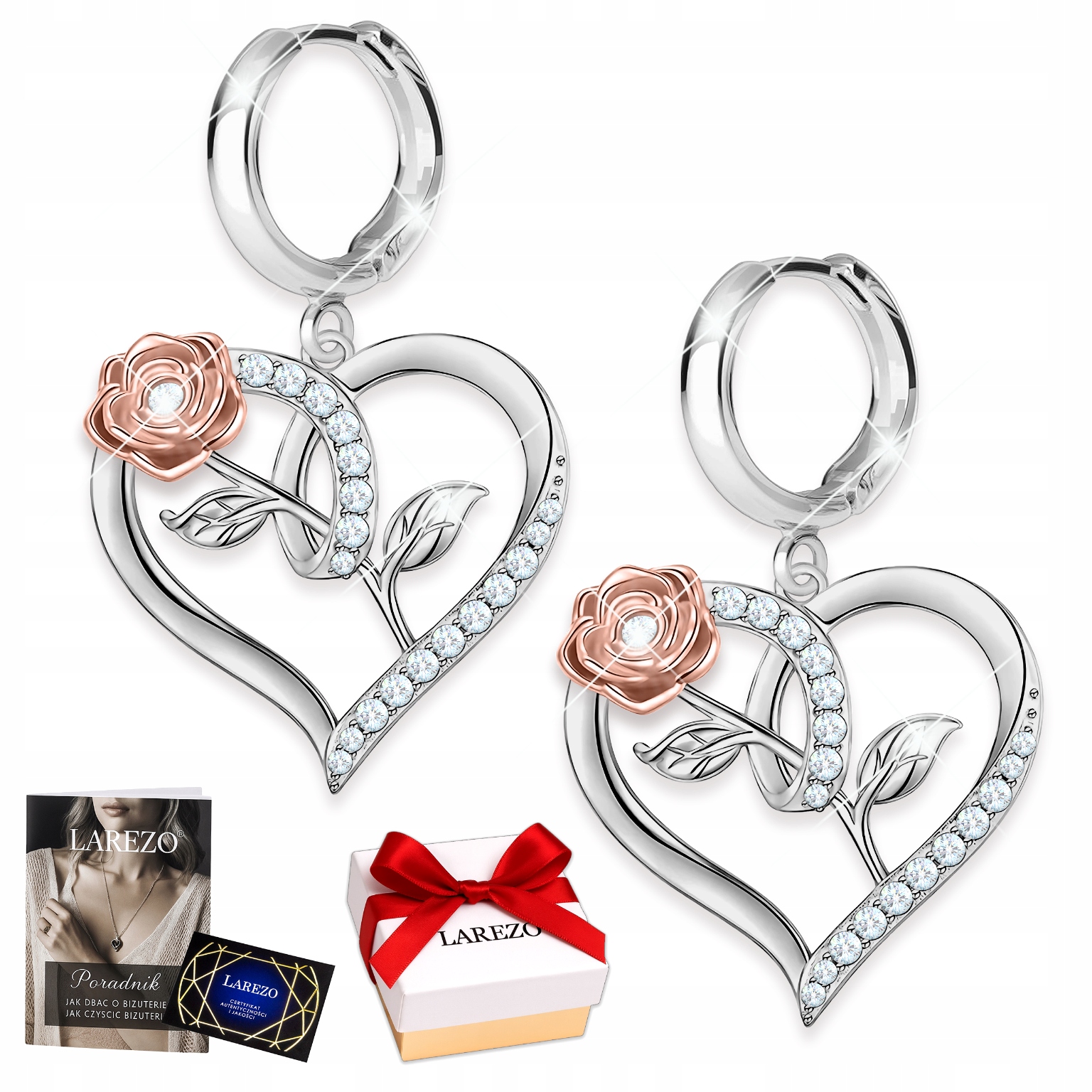 Stříbrné Náušnice , visícími květinami, Stříbro 925