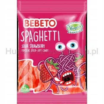 Levně Bebeto Želé Bonbony Spaghetti Jahoda 80 g