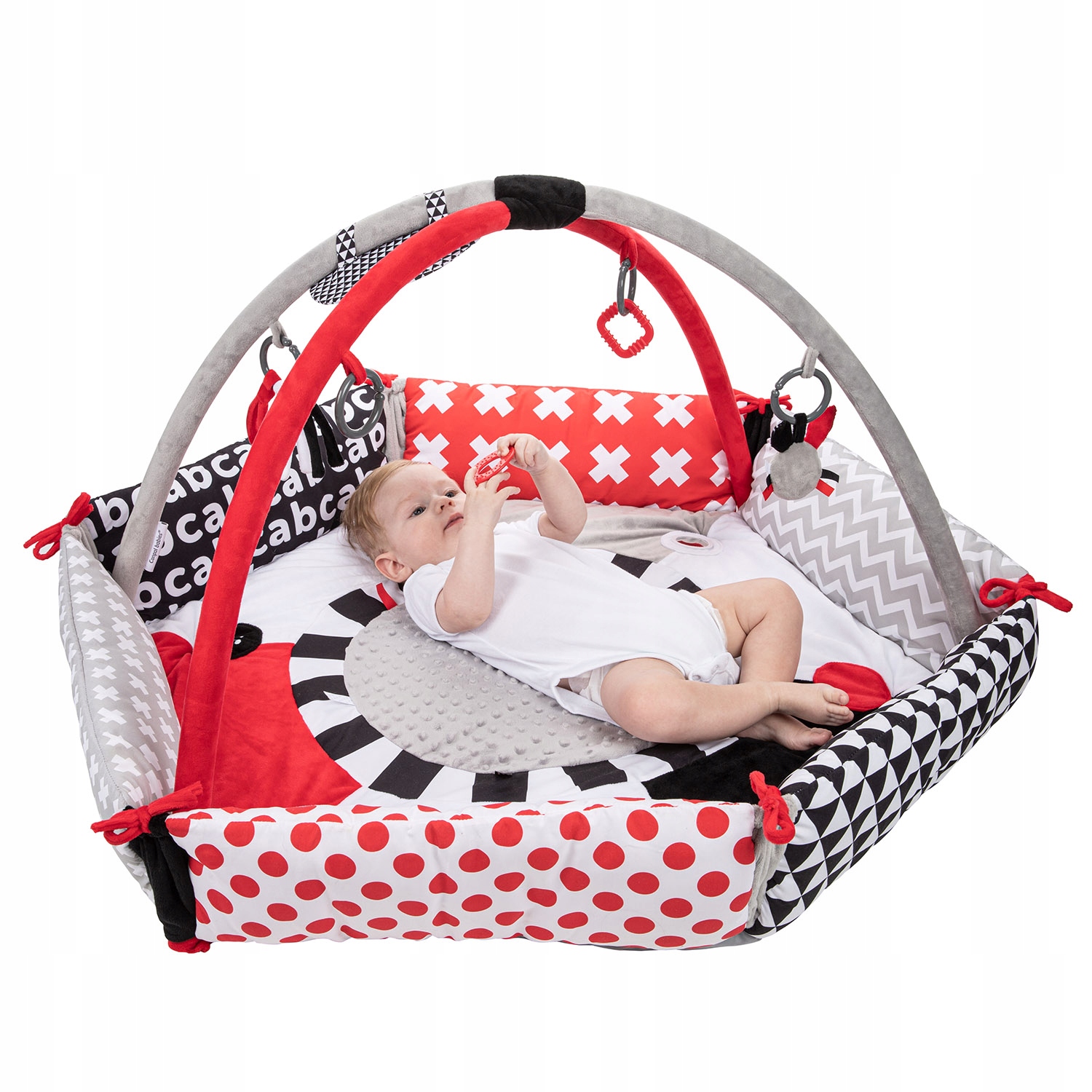 CANPOL MATA SENSORYCZNA DO ZABAWY KONTRASTOWA 3w1 Bohater brak