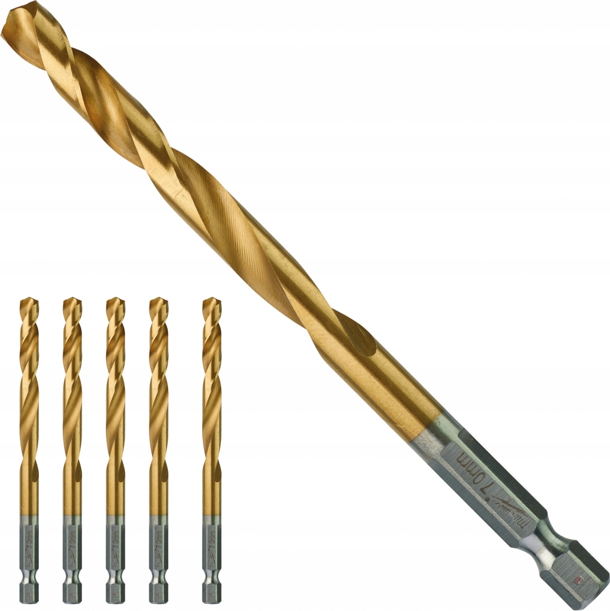 

5x Wiertło do metalu ShW Hss-g TiN Red Hex 7.0mm