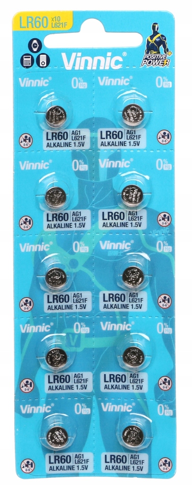 

10x Bateria Baterie Vinnic LR60 L621 AG1 10szt