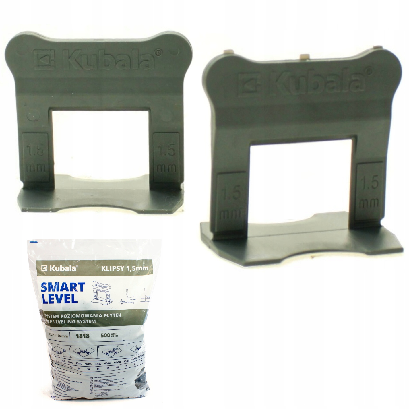 

Kubala System Poziomowania Klipsy 1,5MM 500 Sztuk