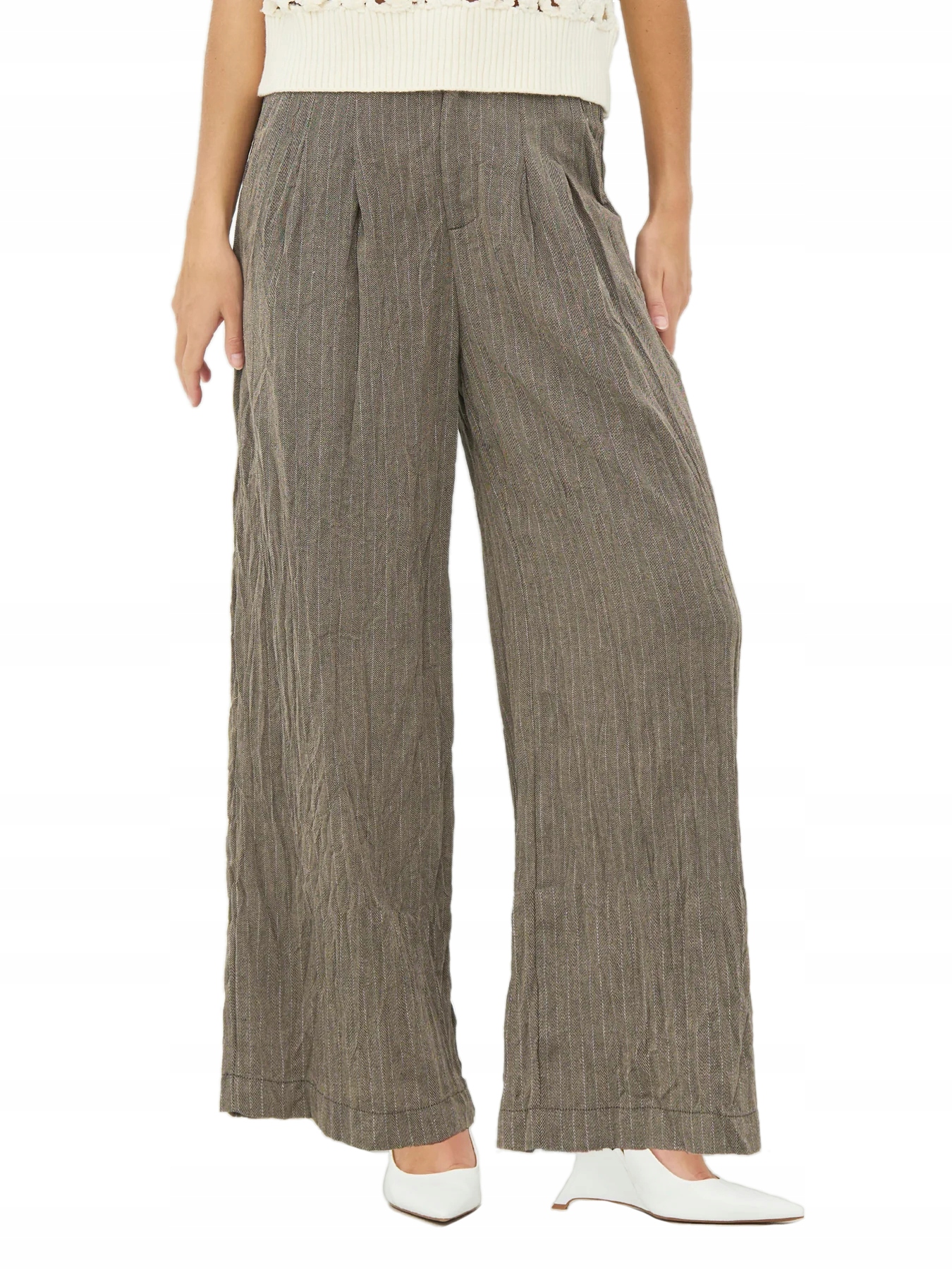 Dámské Kalhoty Elegantní Lněné Volné Široké Stylové Dámské Módní Nu L