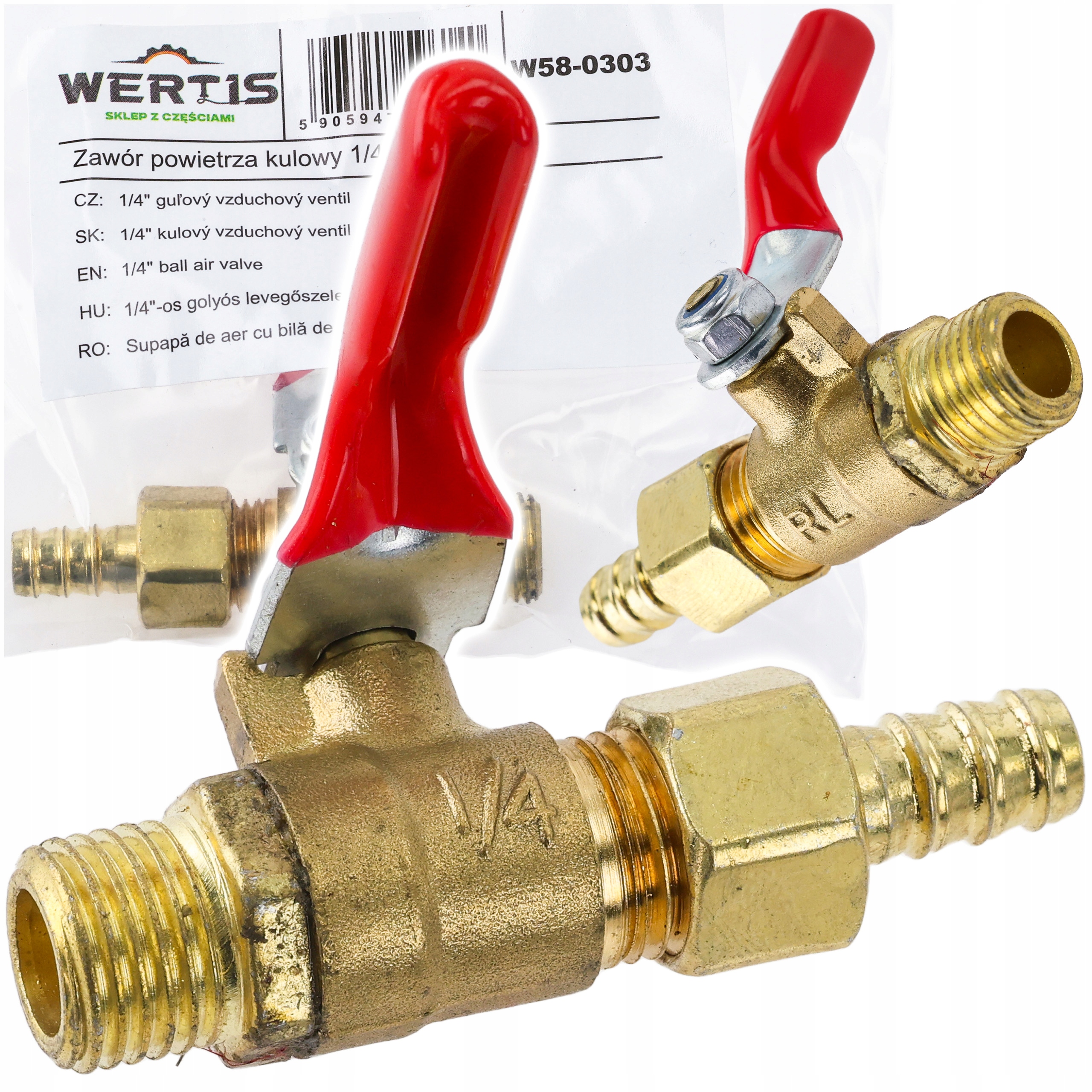 Zawór Kulowy 1/4" Hydrauliczno-pneumatyczny Wertis W58-0303
