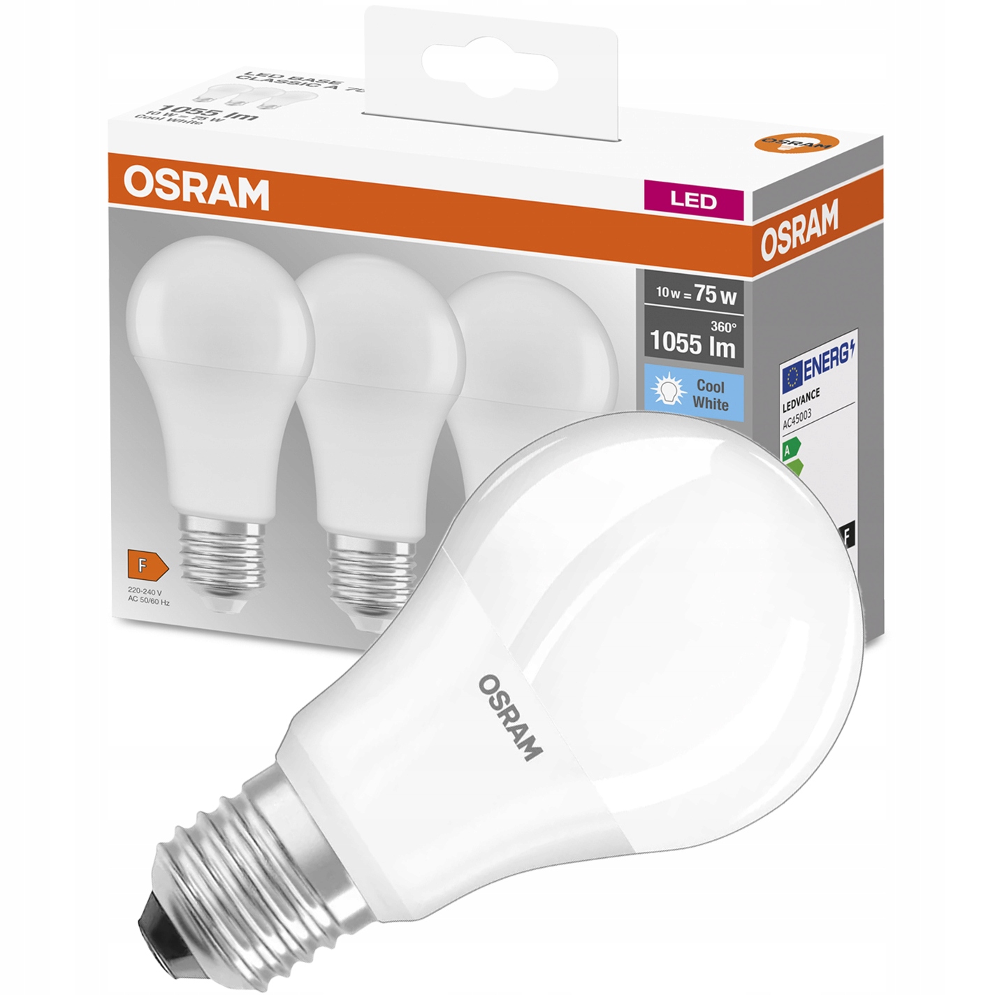 

Żarówka Led E27 10W 75W 1055lm 4000K Osram 3PAK