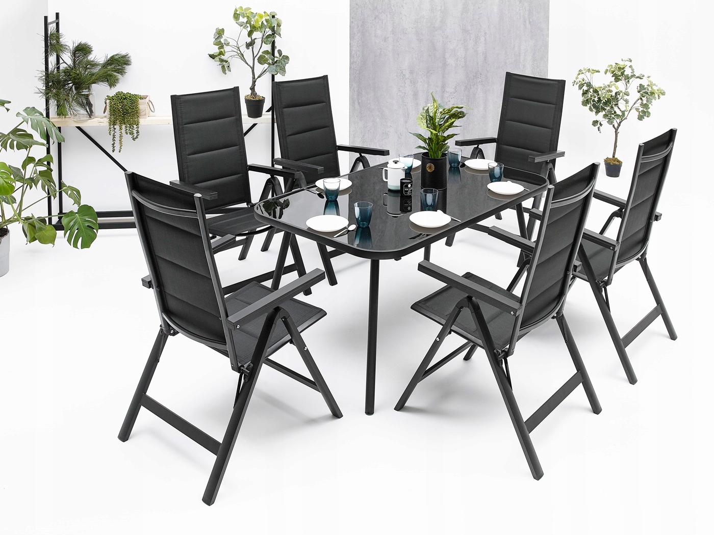 MEBLE OGRODOWE ZESTAW STÓŁ 6+1 NA TARAS BALKON