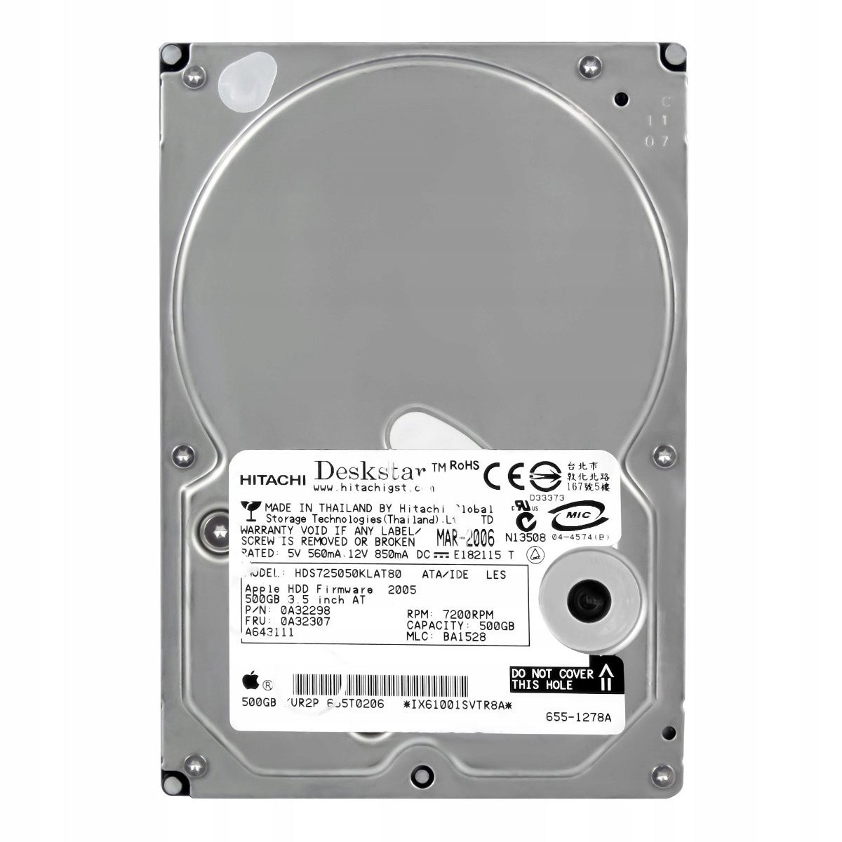 500GB 7.2K 8MB 3.5'' HDS725050KLAT80