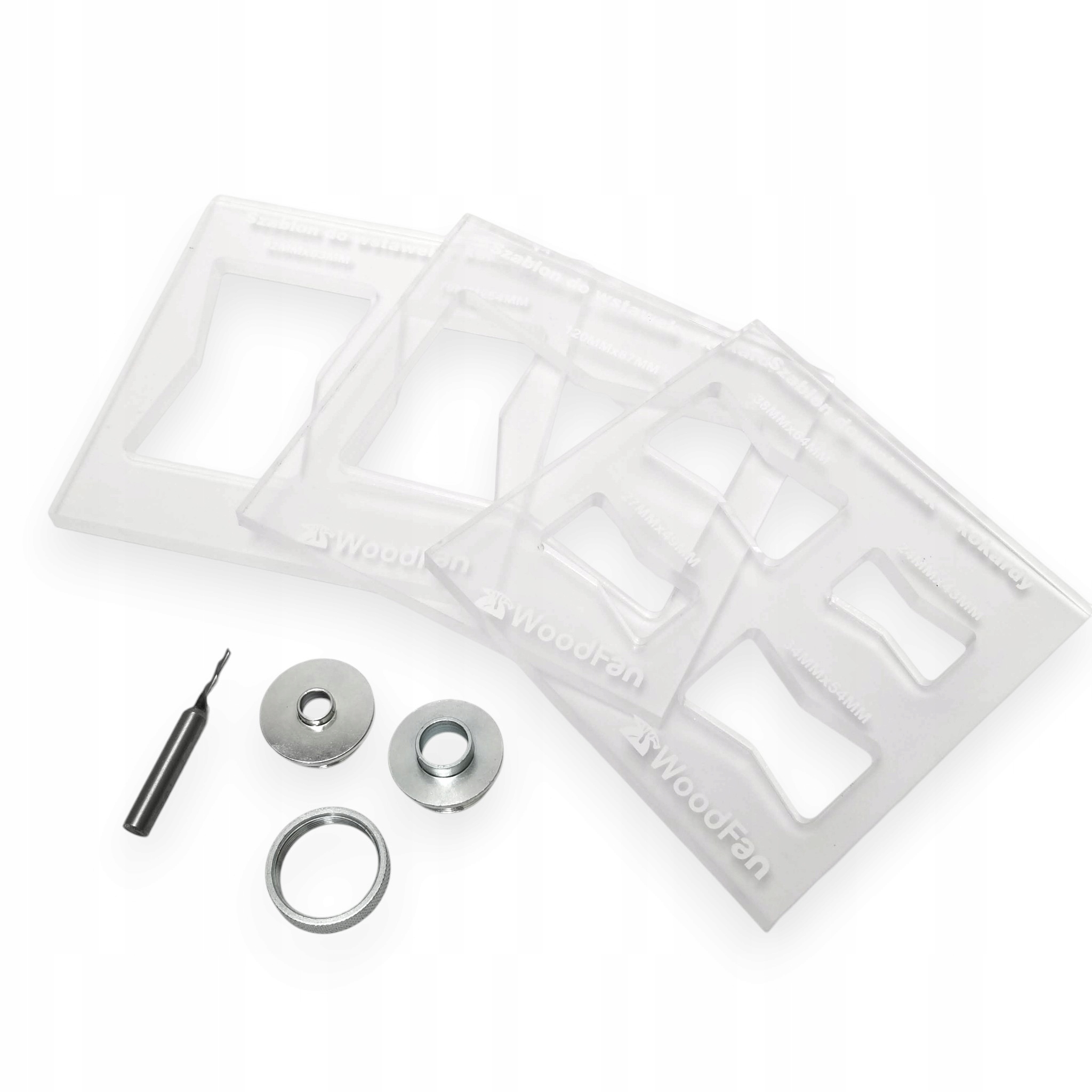 Zestaw do frezowania wkładek kokardek tuleje frez szablony inlay kit