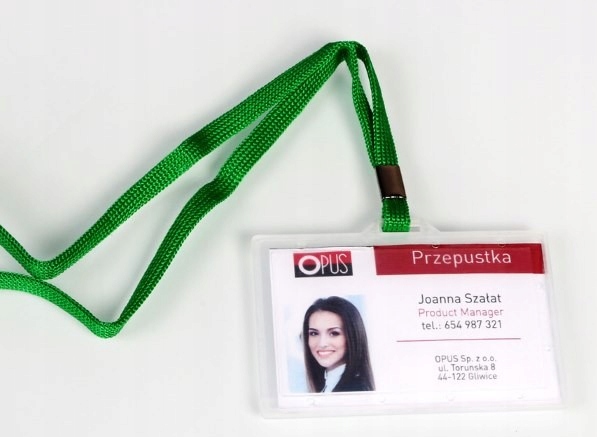 Identyfikator holder z taśmą smyczą 90x56 mm zielony 50 szt Kod producenta idk0101340