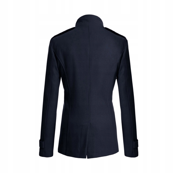 Modny,Męski Płaszcz O Dopasowanym Kroju W Śre Wzór dominujący bez wzoru