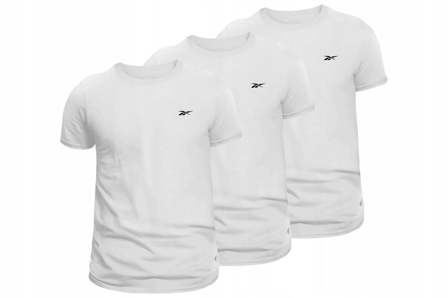 Zestaw Koszulka męska Reebok 3-PACK komplet biała bawełniana logo basic S