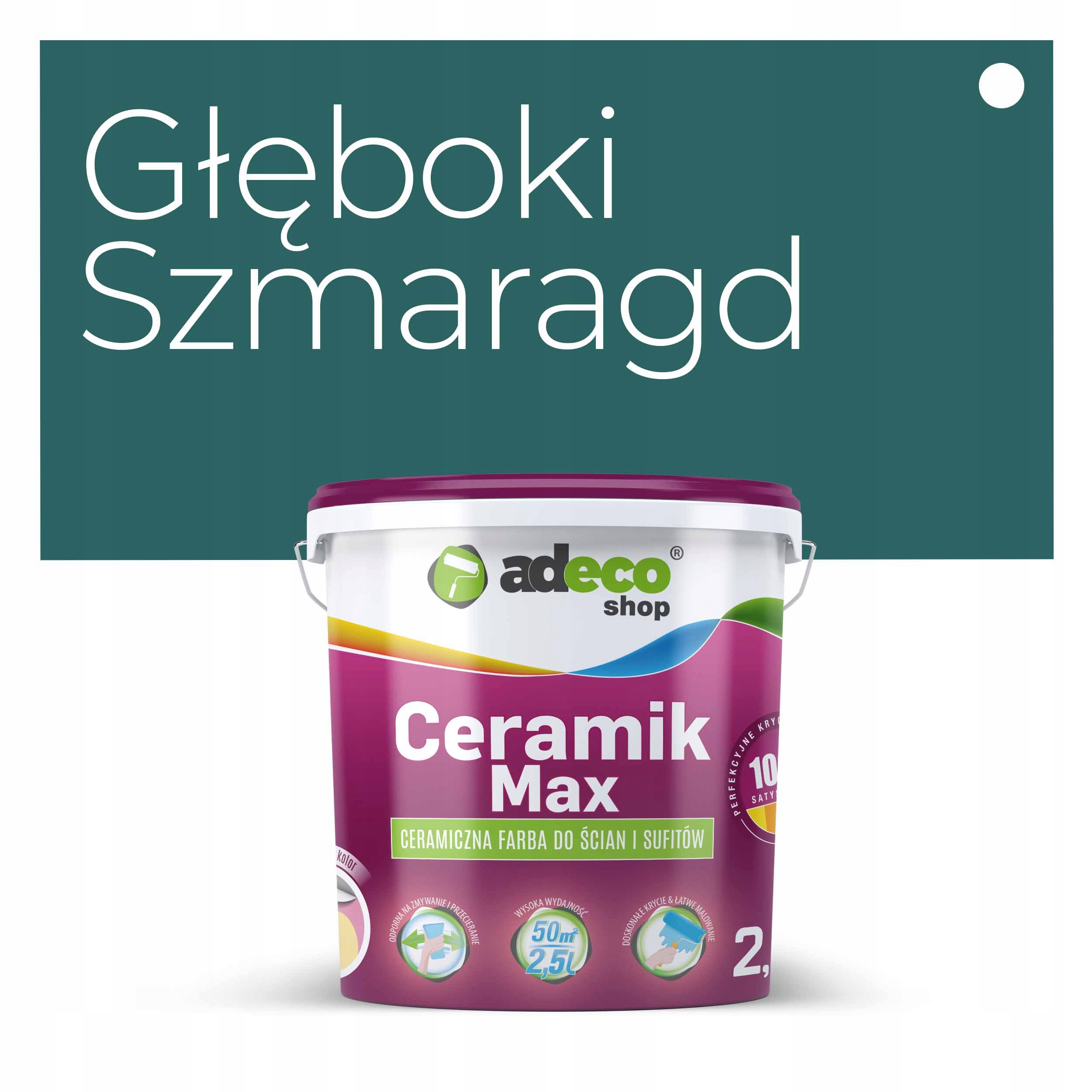 Farba ceramik kolor GŁĘBOKI SZMARAGD 2.5L