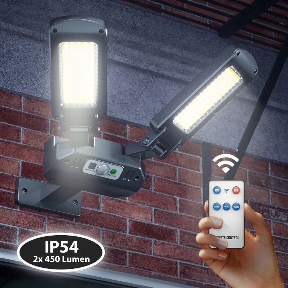 PODWÓJNA LAMPA SOLARNA LED Z CZUJNIKIEM RUCHU IP54 Kod producenta 5902211128540