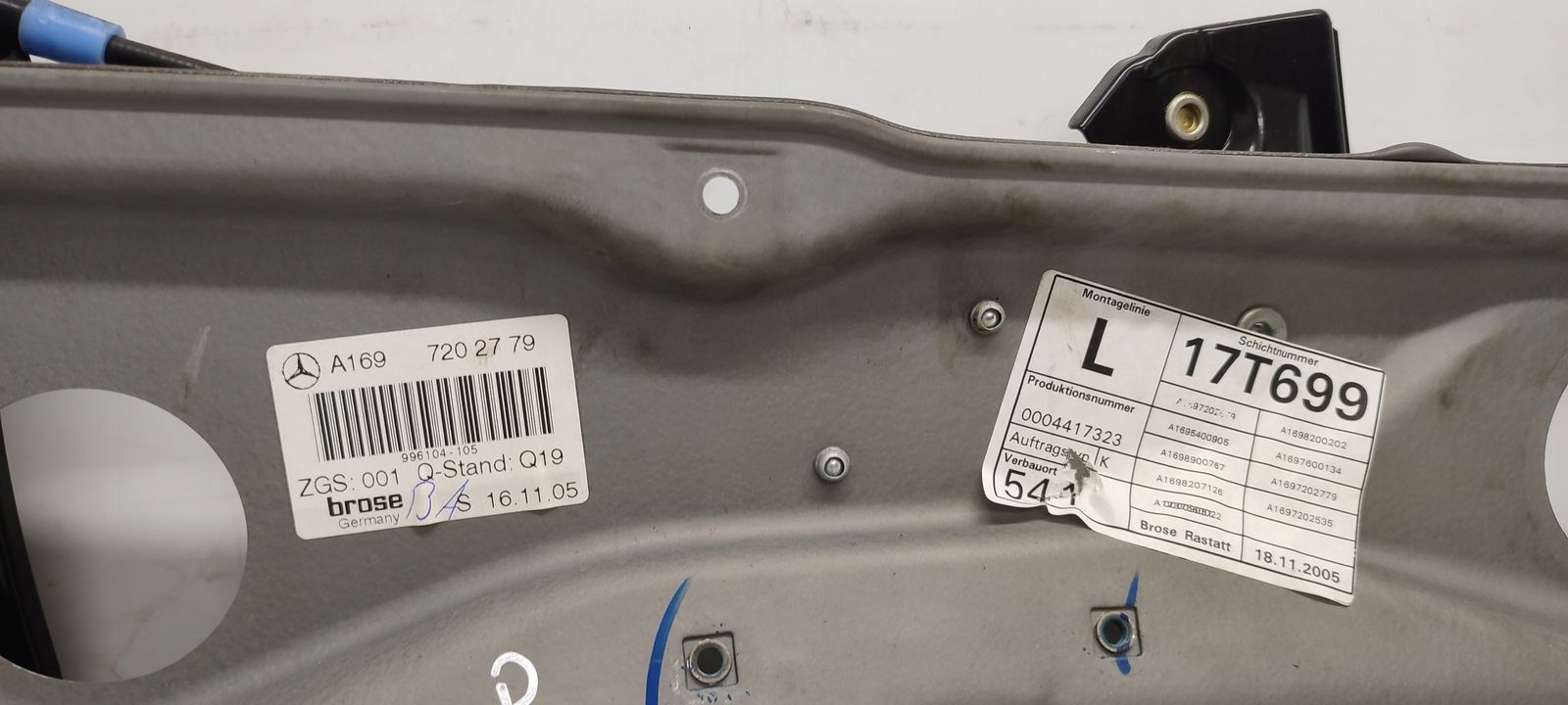 window regulator left front mechanism Mercedes W169