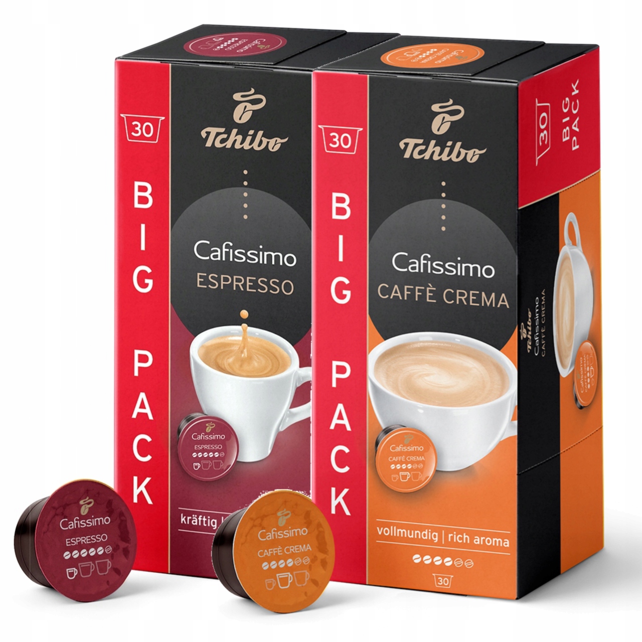 Levně Tchibo Cafissimo Crema Rich Aroma Káva Kapsle 30Kap/Espresso Intense 30 Ka