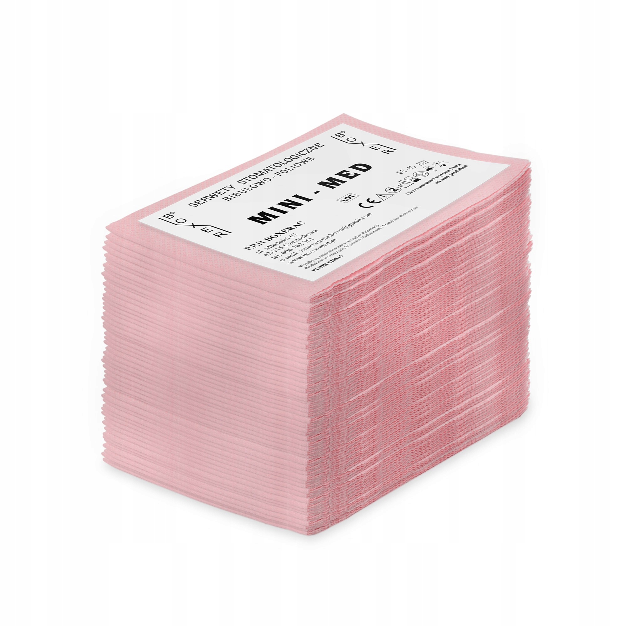 

Serweta Podfoliowana Cięta Różowa Mini-Med 50 szt