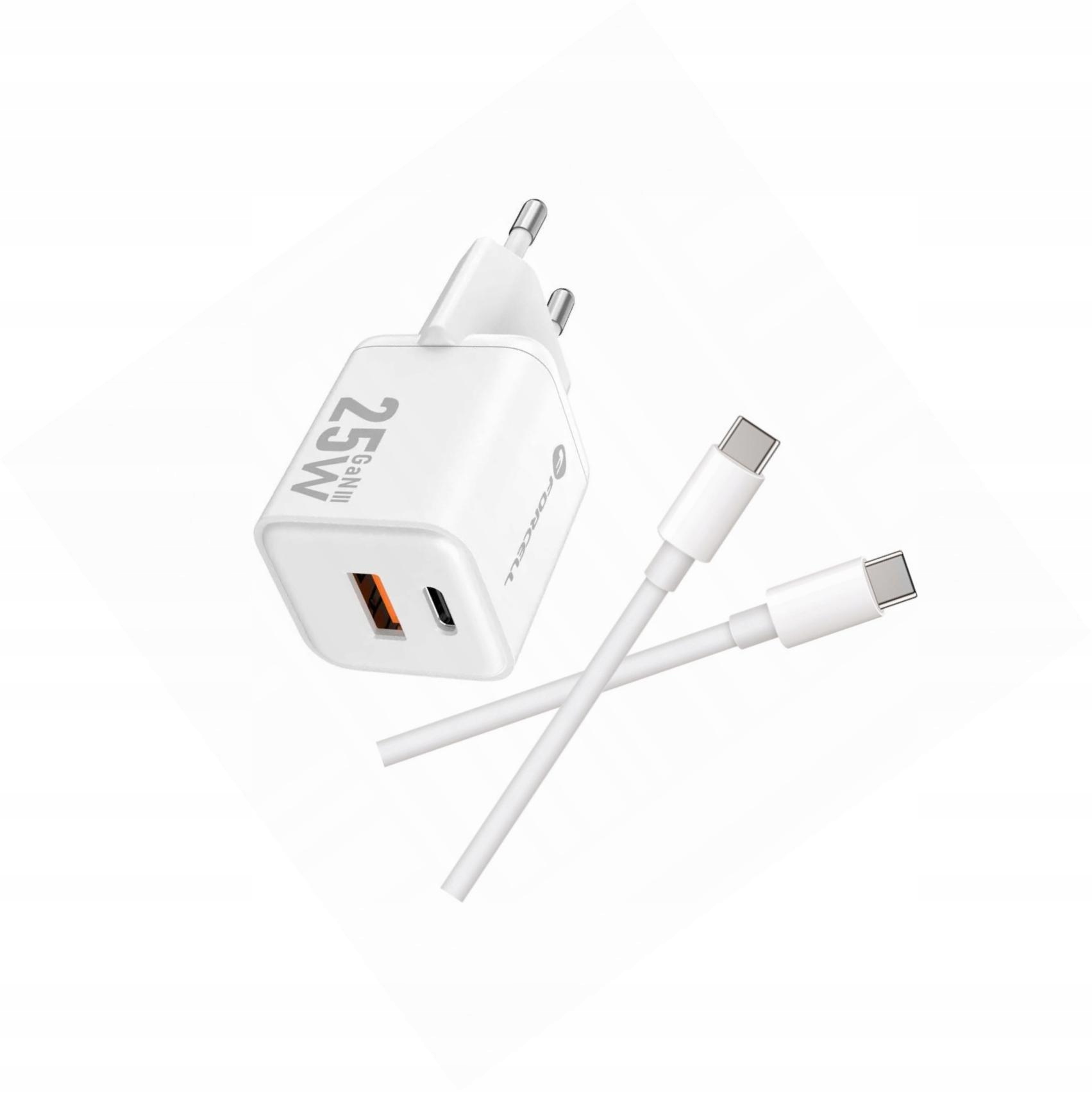 Szybka ładowarka Gan 25W 2 porty z kablem Usb-c do Xiaomi Redmi Note 14 4G
