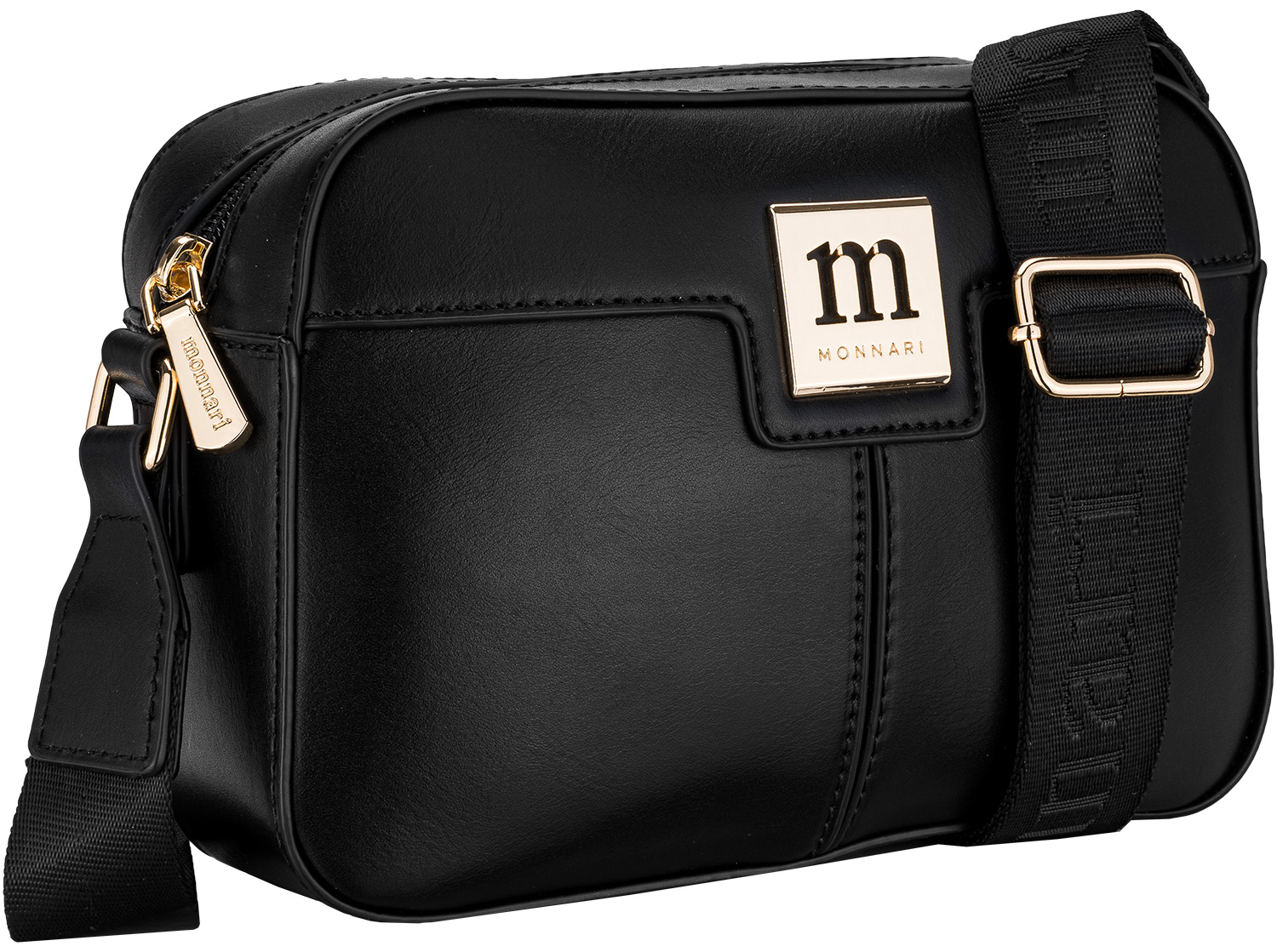 Monnari Torebka Damska Czarna Listonoszka Pasek Regulacja Klasyczna Premium