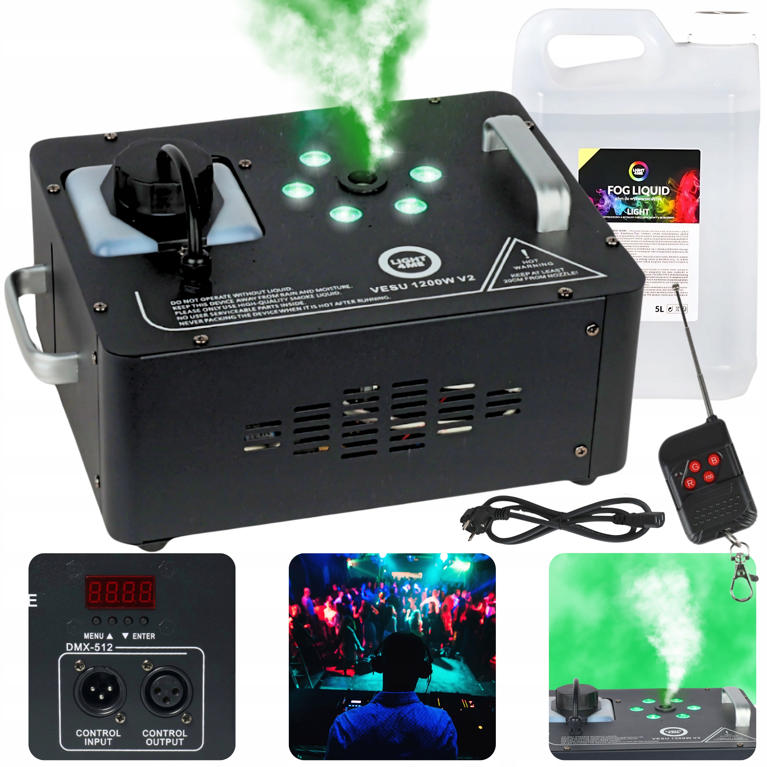 Výrobca Vertikálneho Dymu s Led Rgb 1200 W Dymová Jednotka Dmx+pilot Kvapalina