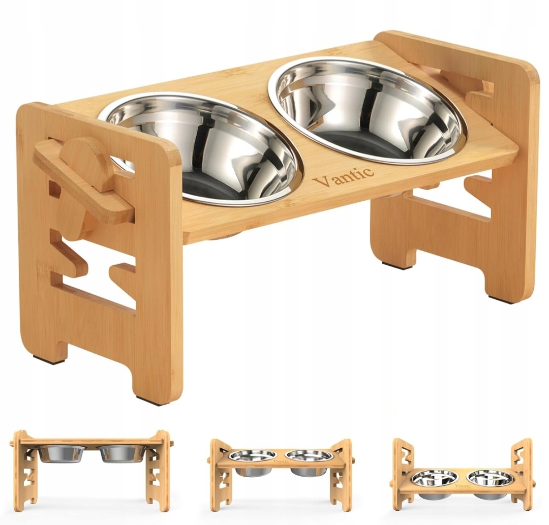 Levně Rám Se 2 Miskami Pro Psa Kočku Je Stabilní A Nastavitelný 6 Způsoby Vantic