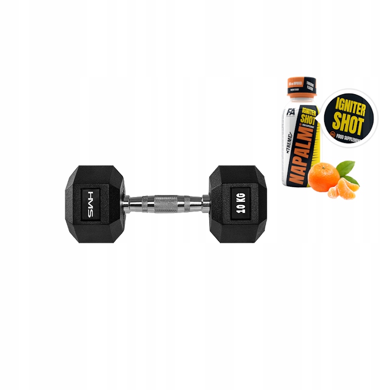 

Hantla Do Ćwiczeń Hms 10KG Hex Gumowana Fitness