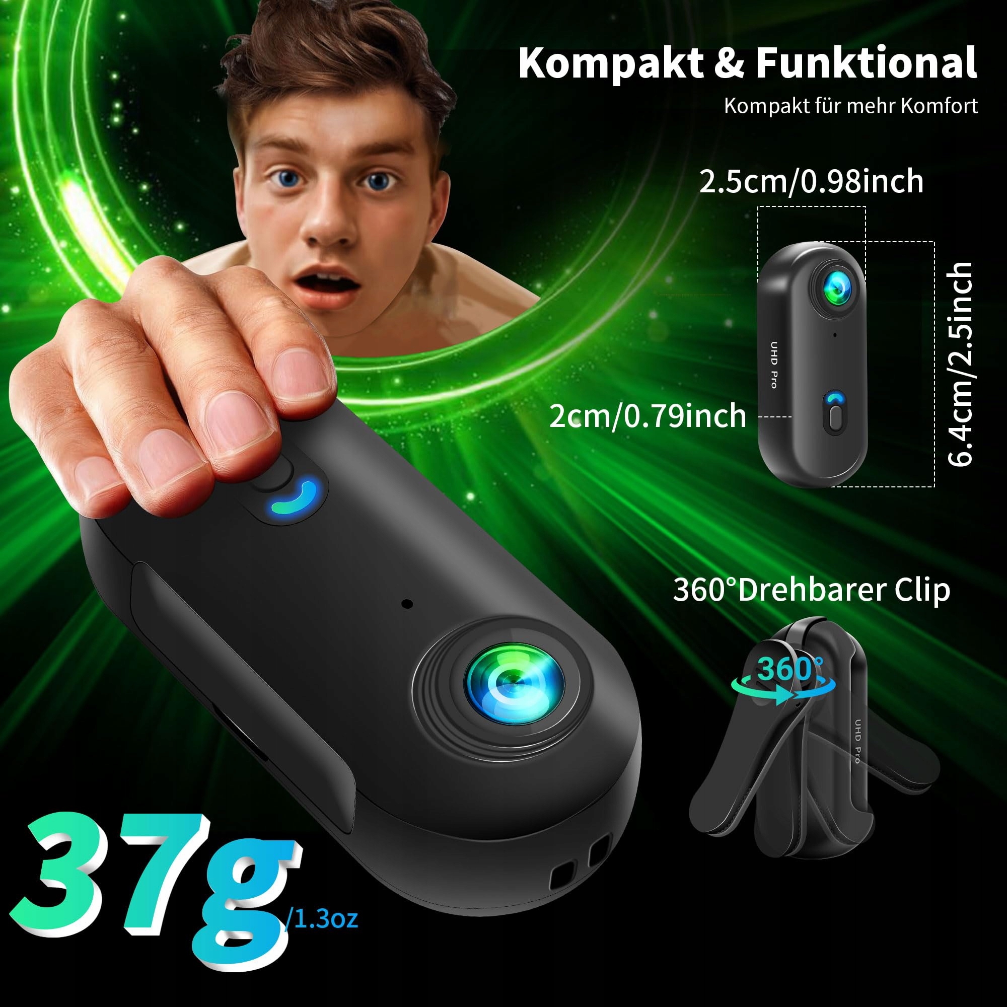 Kamera Sportowa 4K WiFi Motocykl Rower Bodycam Kask App Ekstremalna NNYYMH — miniatura 3