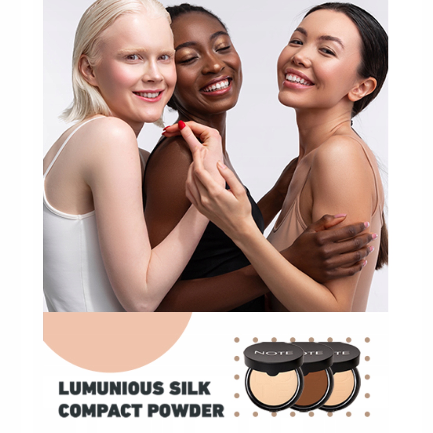 NOTE Luminous Silk Compact Powder puder w kompakcie 10g KOLOR 210 BRĄZ Stan opakowania oryginalne