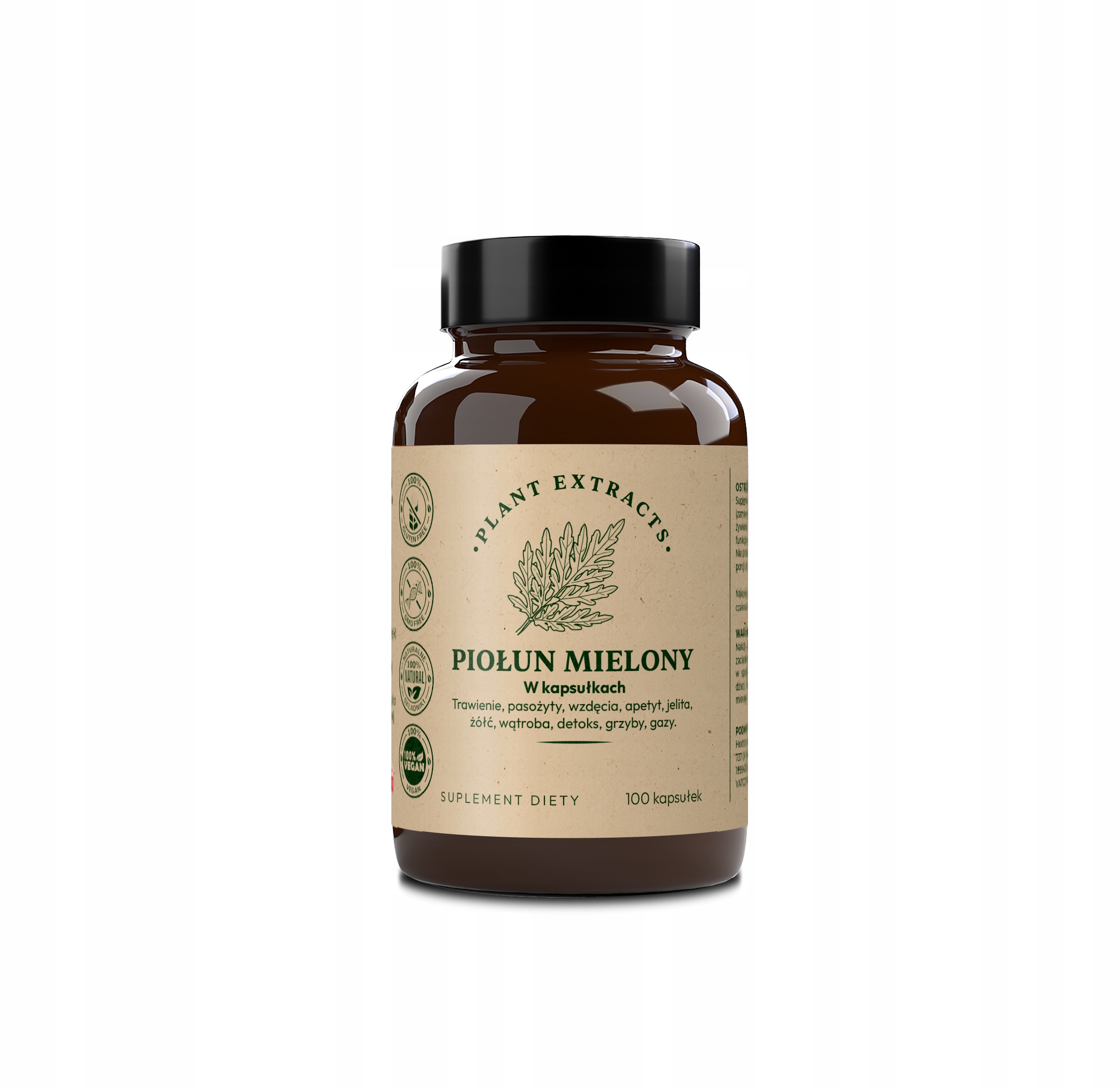 Piołun mielony 300 mg | 100 kaps. – trawienie, jelita, wątroba, detoks