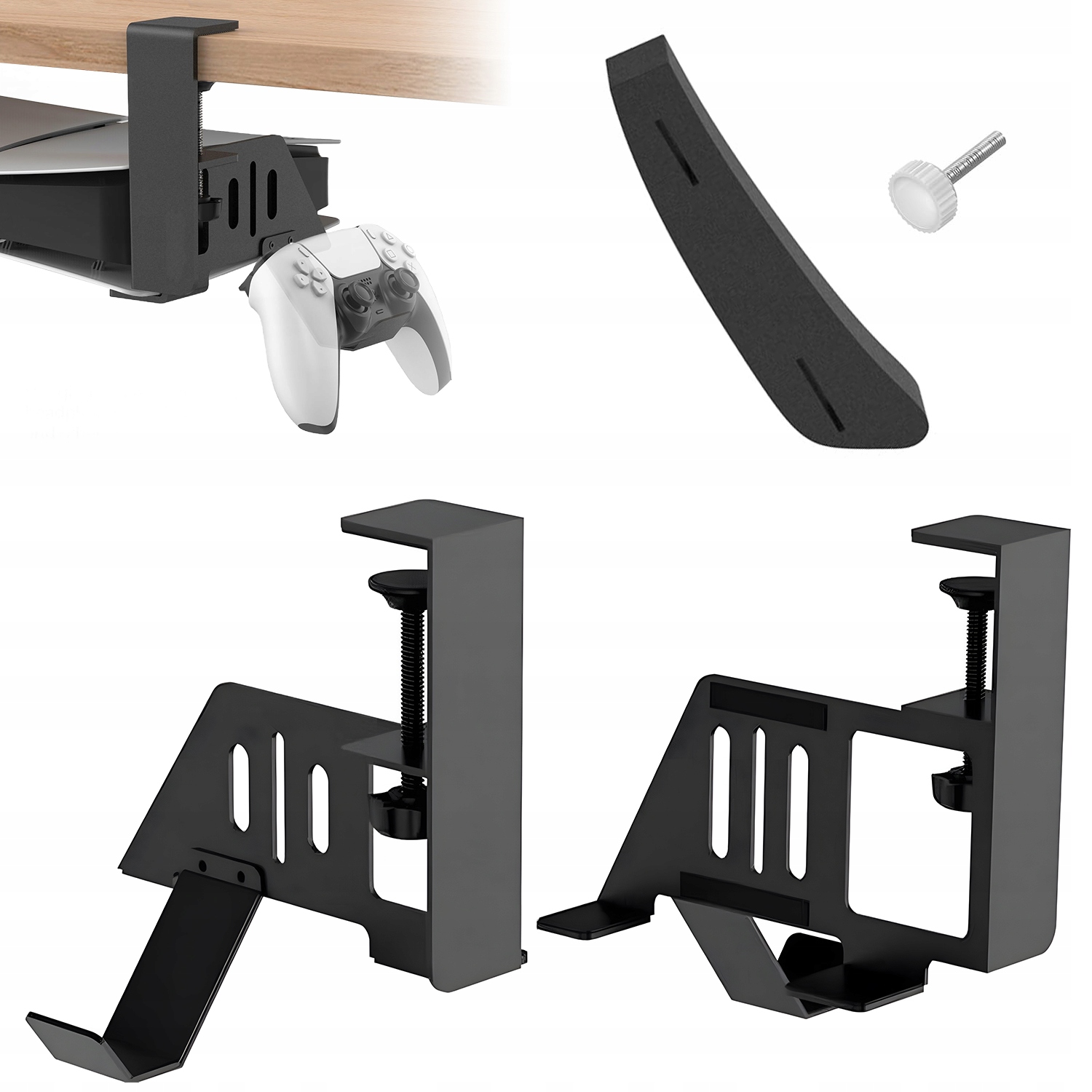 Pozioma podstawka do konsoli PS5/PS5 Slim wersji o udźwigu 20kg z 2 Haczyki