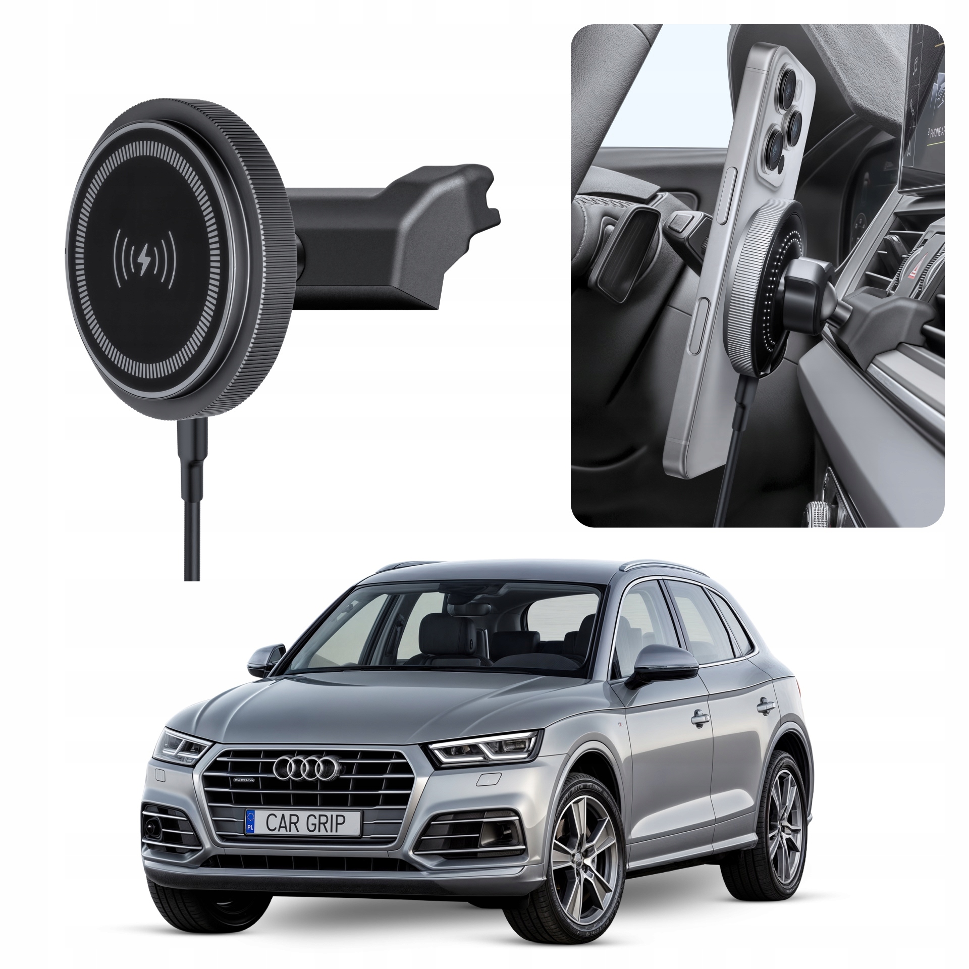 Uchwyt magnetyczny MagSafe z ładowaniem do Audi Q5 Fy (2017-)