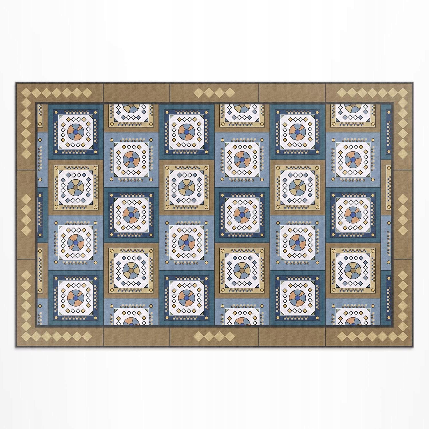 Moderný vinylový koberec Geometrická kocka vzor v retro štýle 210 x 140 cm