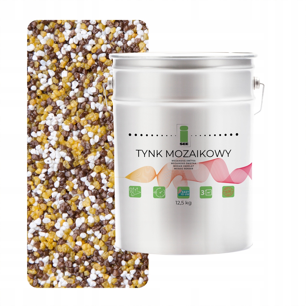 Mozaiková pryskyřičná omítka Marmolit hnědo-hořčičná M62 12,5 kg Premium