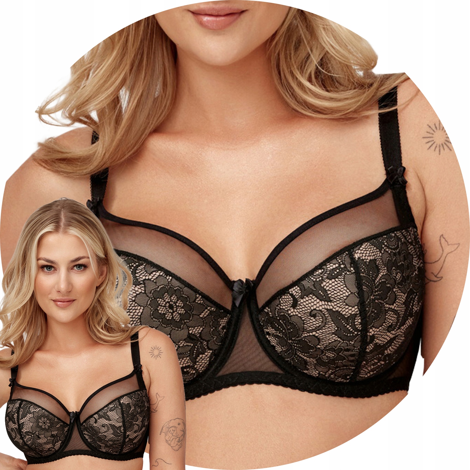 Azal Anita czarny 90D Biustonosz półusztywniany