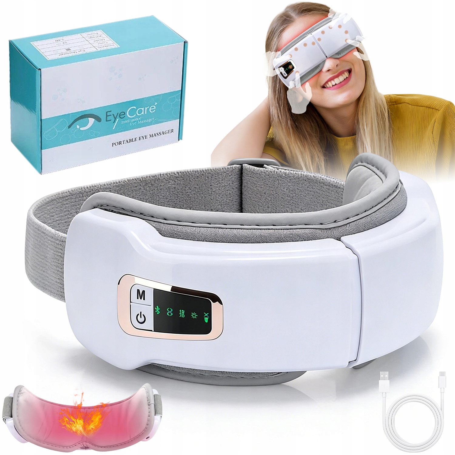 Masážní Přístroj Na Oči S 5 Režimy Relaxace A Uvolnění Pro Zmírnění Únavy