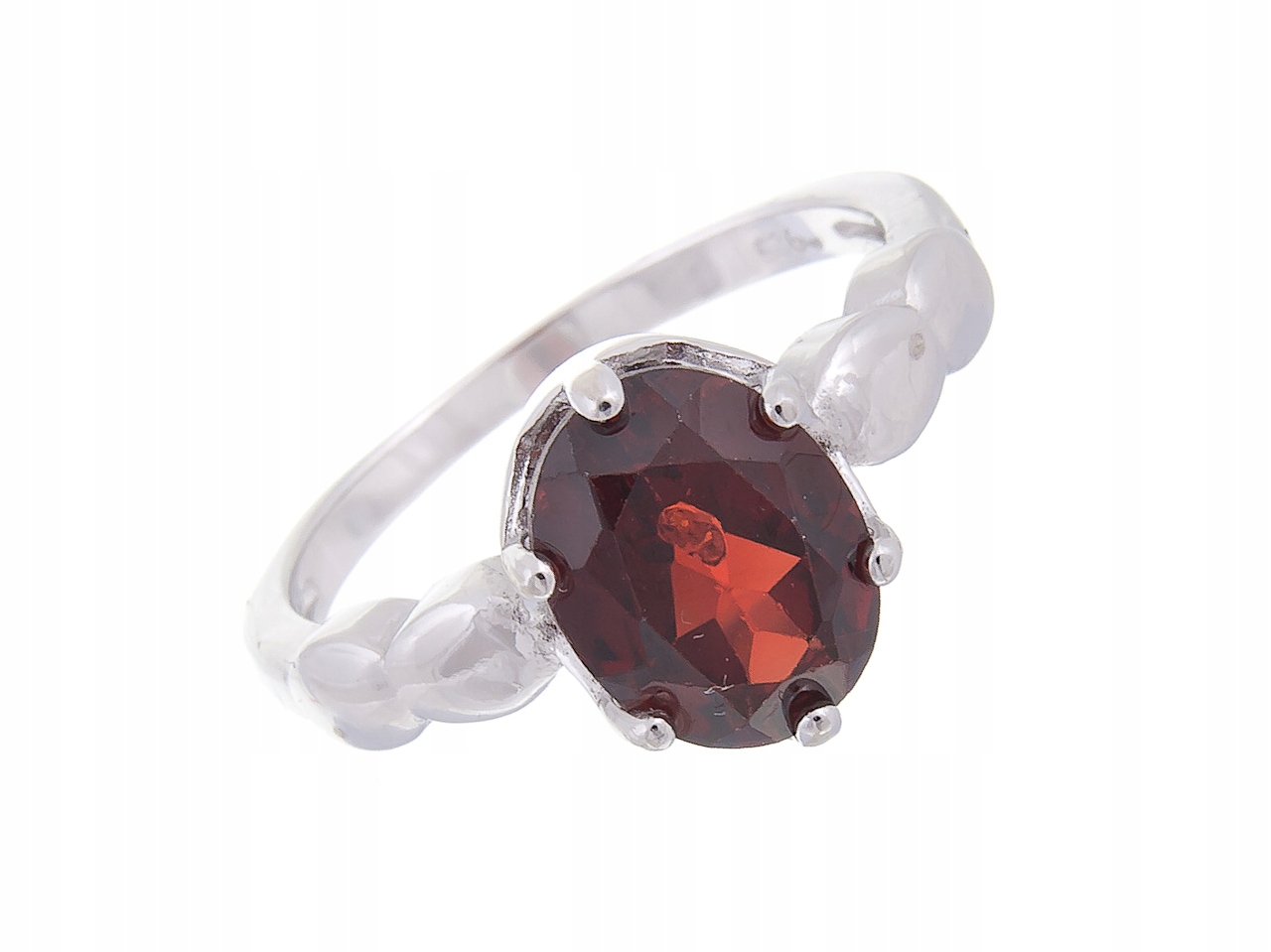 Stříbrný Prstýnek Vel Přírodní Granát