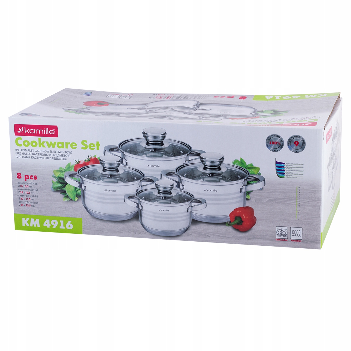Zestaw garnków Kamille stal nierdzewna 8 el. EAN (GTIN) 5903148925455