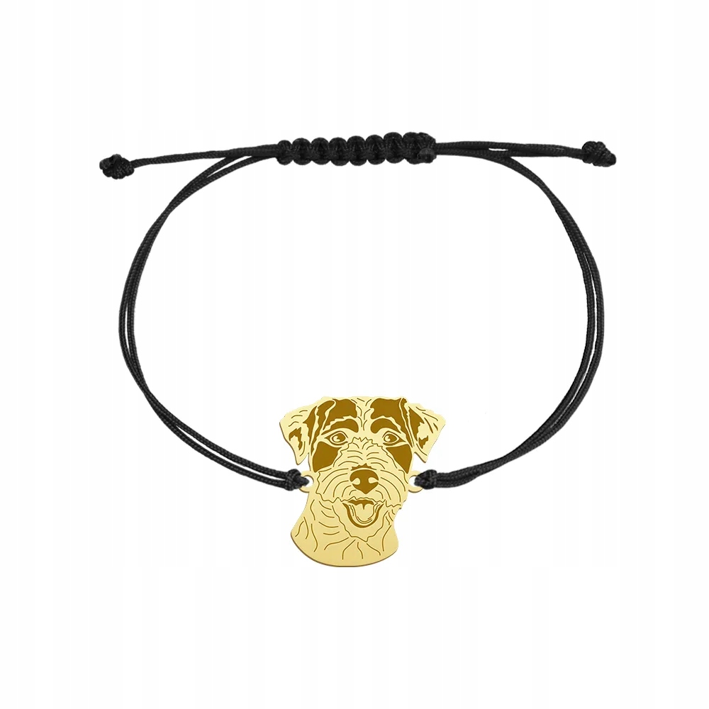 Zlatý náramek s psem Parson Russell Terrier 925 Šňůra Žena Gravírování