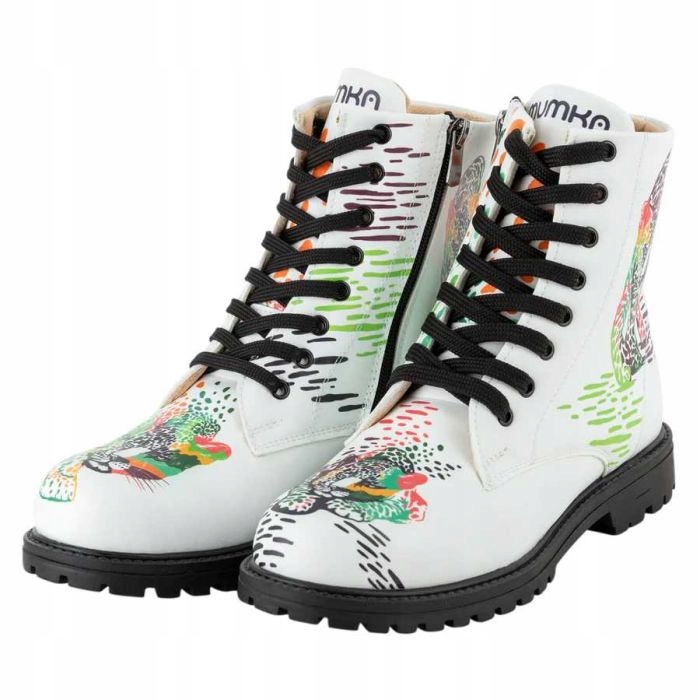 Veganské Kotníkové Boty Traperky Mumka Bílý Tygr 40