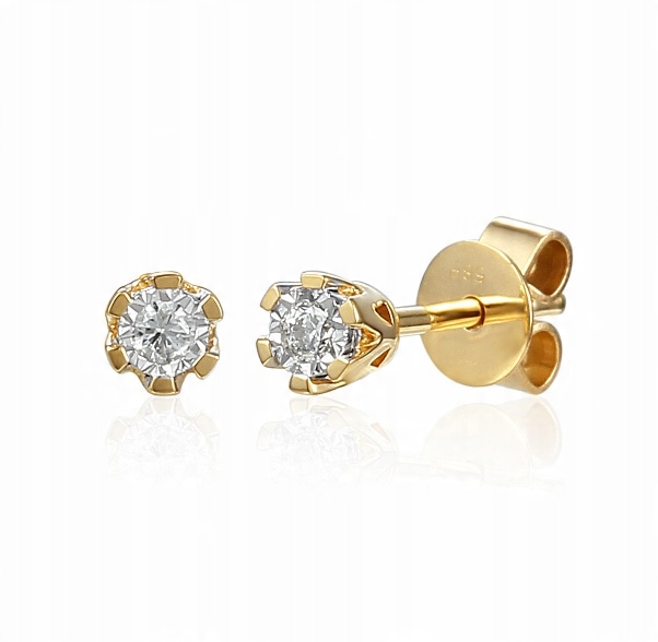 

Złote Kolczyki Brylanty Sztyft 0,36 ct Próba 585
