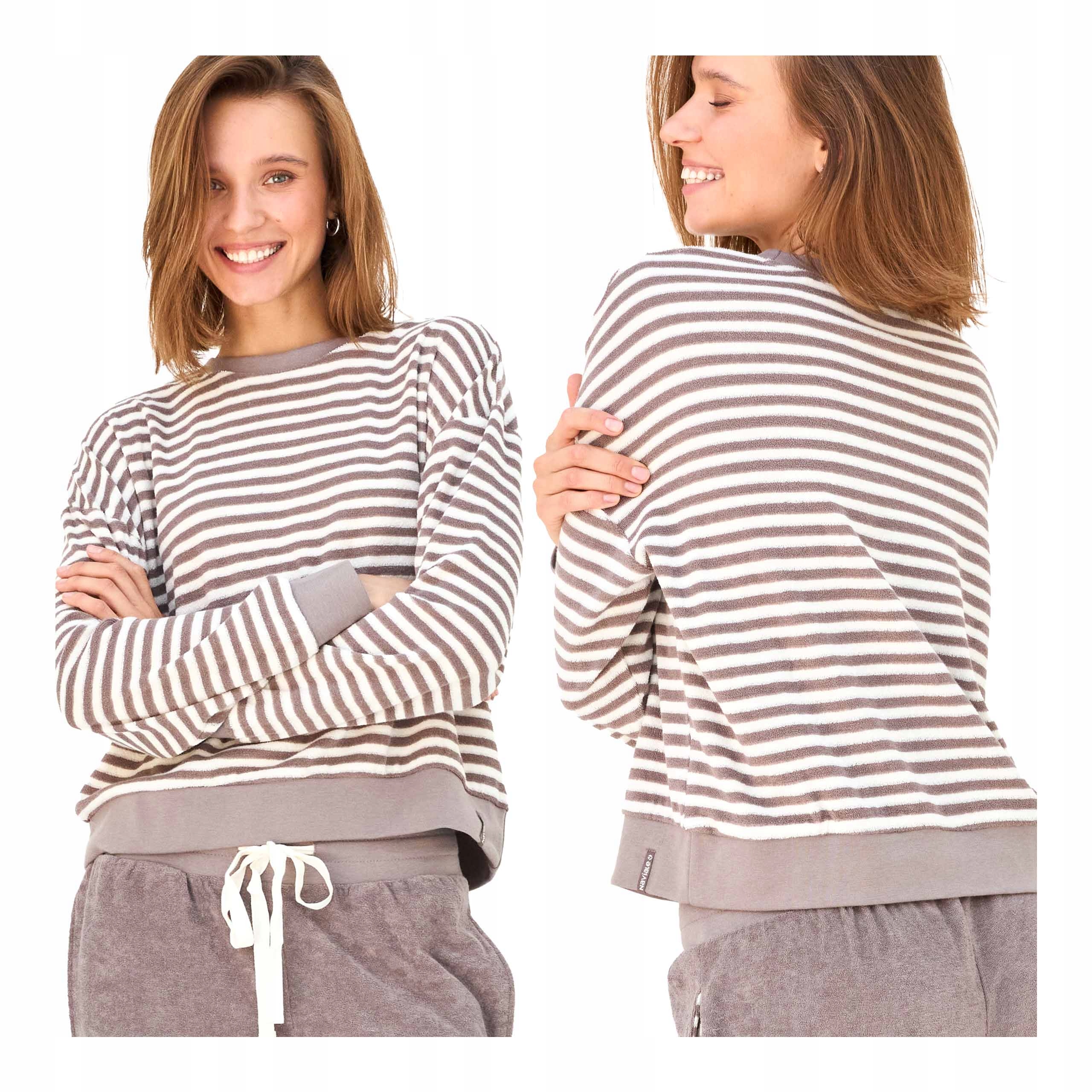 Teplá tepláková mikina s proužky a dlouhým rukávem, fleece Naviale, velikost S