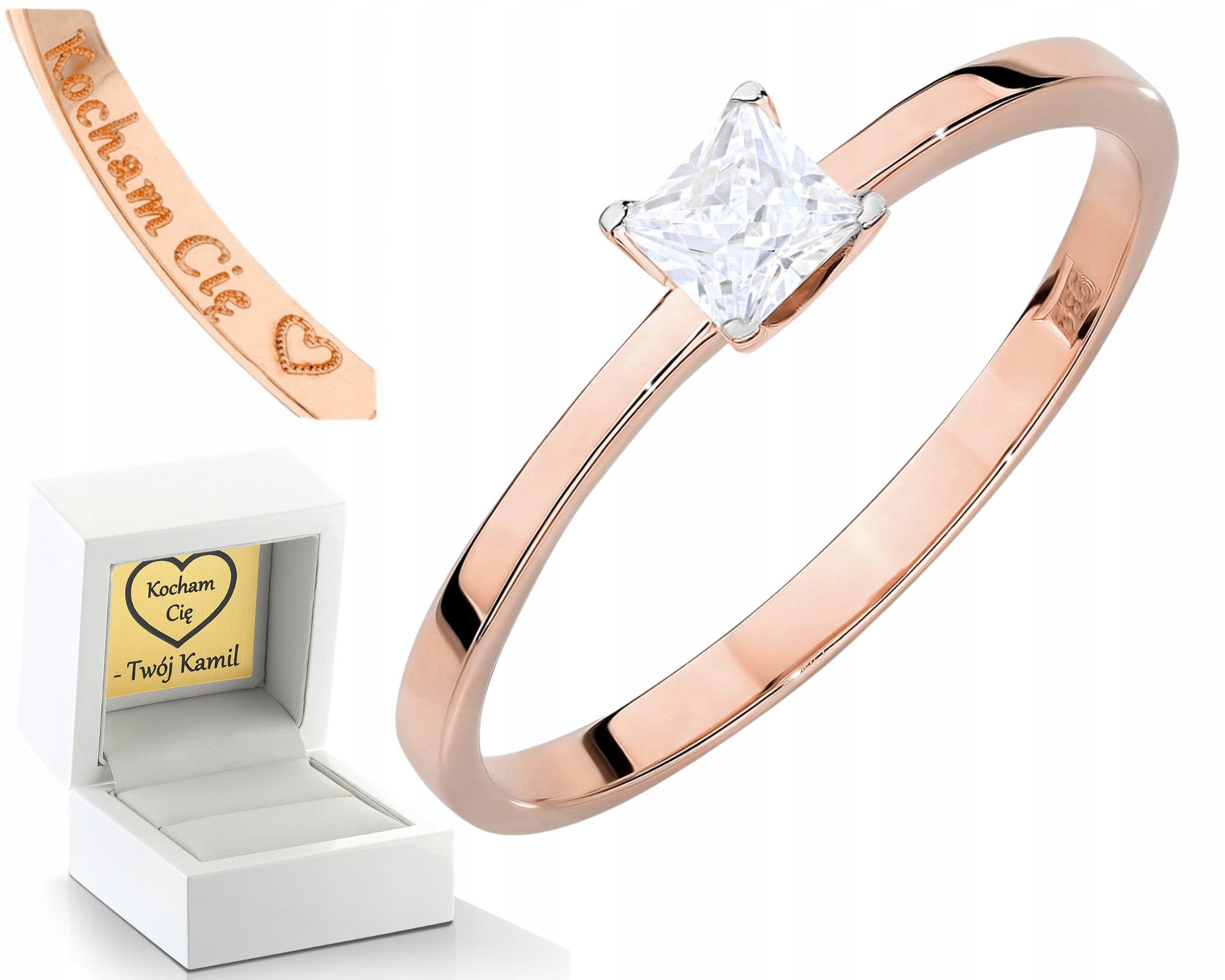 Prstýnek Z Růžového Zlata S Laboratorním Diamantem Ryzost 585 14K