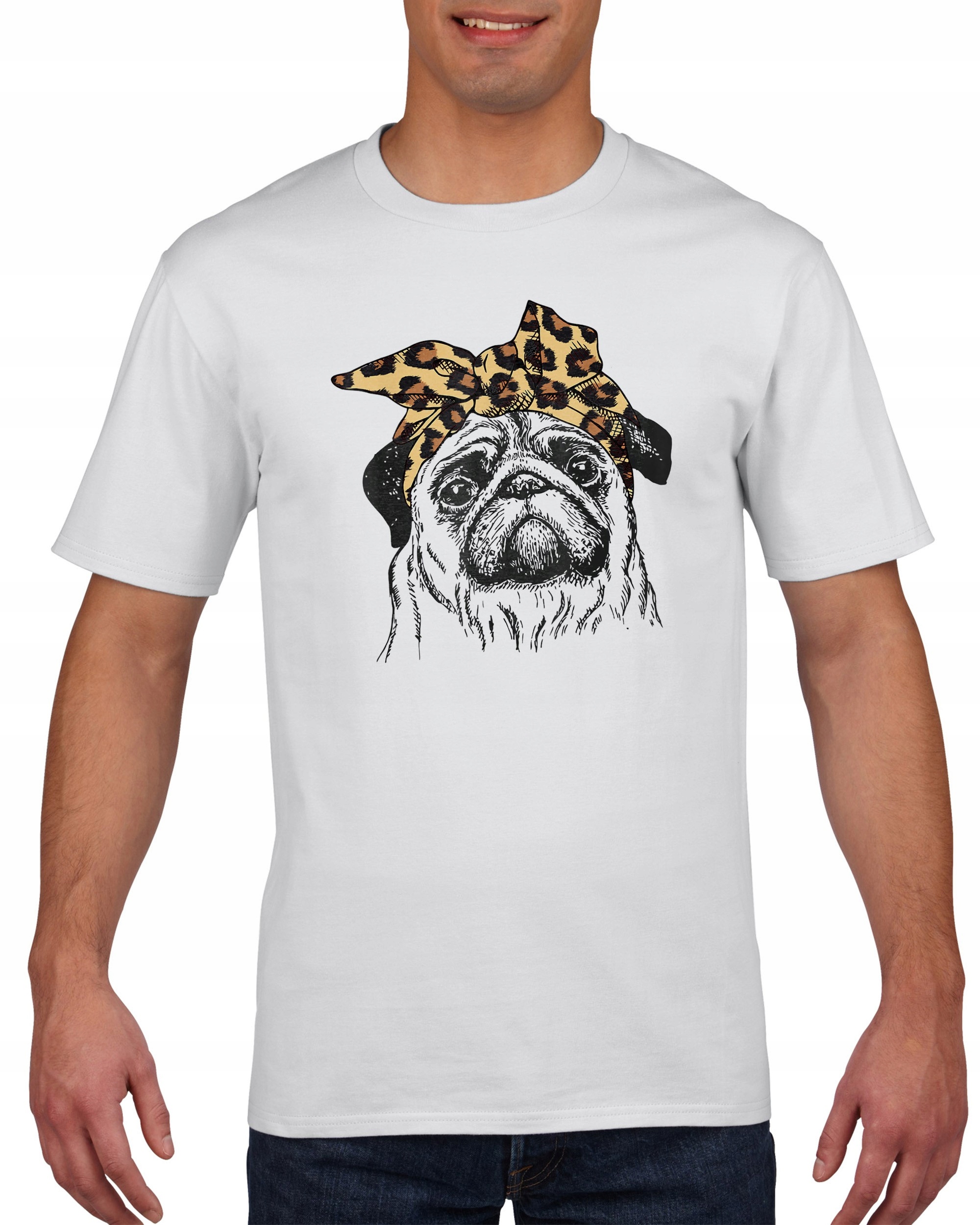 

Koszulka męska Pies mops pug w opasce M