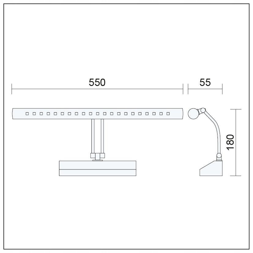 KINKIET LED regulowana lampa nad lustro obraz 7W 55cm Kod producenta 9417