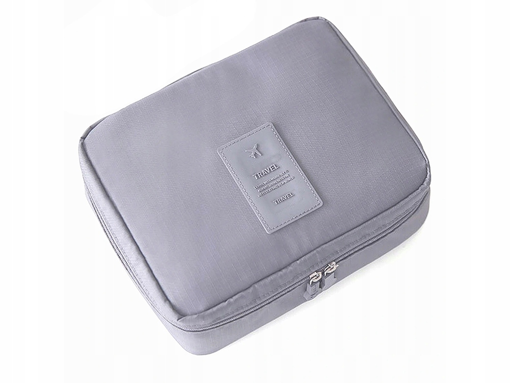 KOSMETYCZKA PODRÓŻNA ORGANIZER TURYSTYCZNY TOREBKA Kolor dominujący odcienie szarości