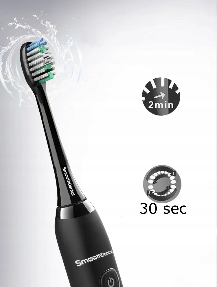 SZCZOTECZKA SONICZNA DO ZĘBÓW ELEKTRYCZNA + ETUI Zasilanie akumulatorowe